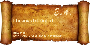 Ehrenwald Antal névjegykártya